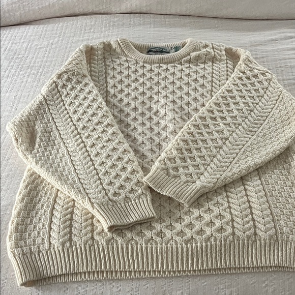 Aran Crafts Other - 100% Merino Wool Aran Crafts Ireland Cream Cable Knit Sweater XXL